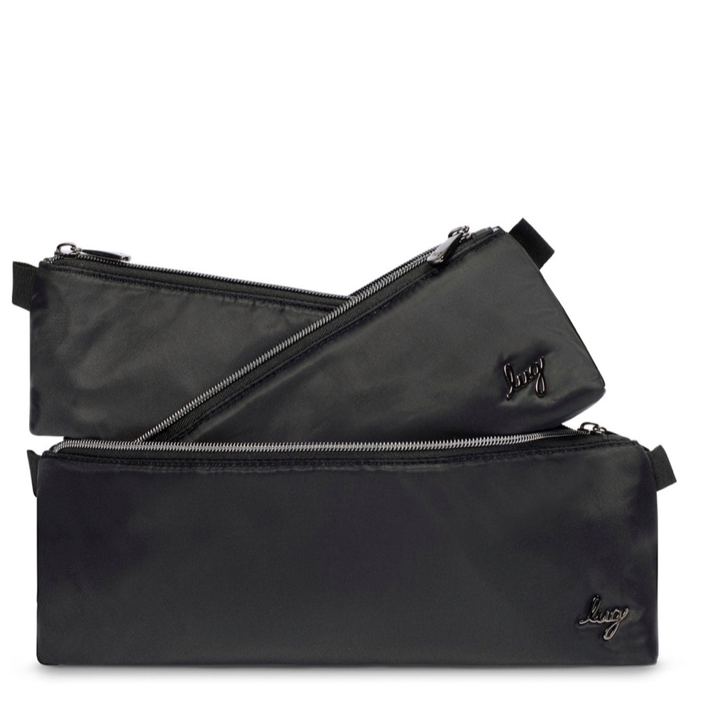 Lug Schooner 3 Piece Storage Pouches Midnight Black NWT